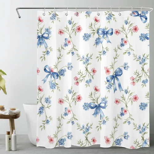 Vista 15 de LB Cortina de ducha de fútbol americano, juego deportivo, acuarela, fondo negro, cortina de baño de dibujos animados, tela de poliéster decorativa
