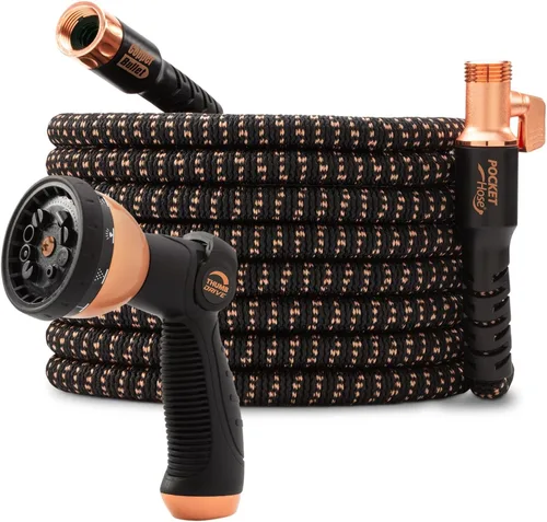 Vista 10 de Pocket Hose Copper Bullet Manguera de Jardín Expandible con Boquilla de Pulverización de Pulgar de 10 Patrones COMO SE VE EN TV 650psi 3/4 pulgadas