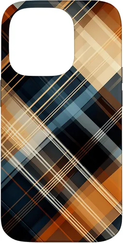 Vista 17 de Navy Black and Orange Plaid Halloween Fall Autumn Pumpkins Case for iPhone 17