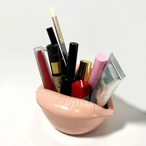 Vista 6 de Queenbox Ceniceros de cigarrillos de cerámica creativos con estilo de labios decoraciones caseras de moda