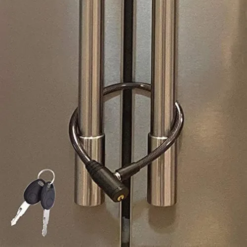 Vista 12 de Urban August Cerradura para refrigerador a prueba de niños para niños y adultos, cerradura para puerta francesa, refrigerador y gabinete