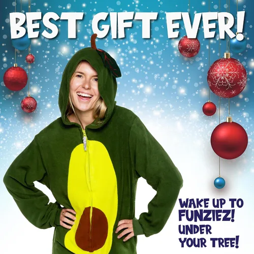 Vista 2 de Slim Pineapple and Avocado Adult Onesie - Food Halloween Costume - One Piece Cosplay Suit for Adults, Women and Men FUNZIEZ!