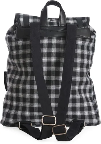 Vista 4 de Lost Queen Yamy - Mochila de mano con cordón y diseño de calavera, Negroblanco, Cordón