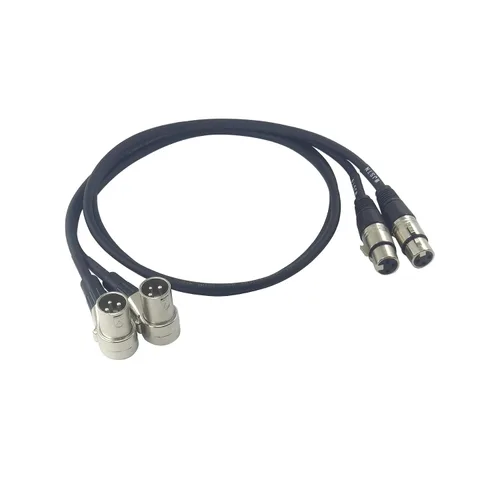 Vista 7 de WJSTN Cable XLR macho en ángulo recto XLR macho a hembra recto de 1 pie, adaptador de audio de micrófono XLR para cámara, mezclador, interfaz