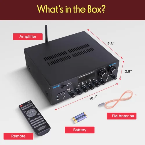 Vista 7 de Pyle Amplificador de Transmisión Inalámbrica Bluetooth, Receptor de Audio para Hogar Multicanal de 200W con Entrada/Salida de Alta Definición