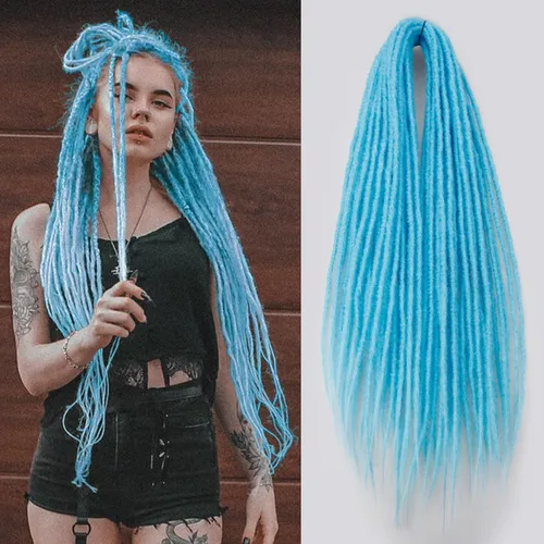 Vista 15 de 20 hebras de 24 pulgadas, extensiones de rastas color burdeos, rastas de cabello de ganchillo para mujer, hechas a mano, suaves, trenzas de cabello