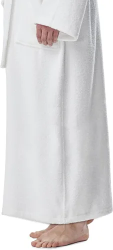 Vista 9 de Arus - Bata de baño clásica de algodón turco con capucha para hombre, con opción de longitud larga