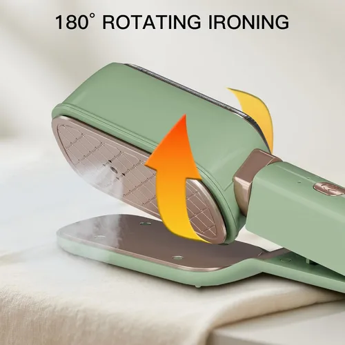 Vista 2 de Vaporizador de mano para ropa, mini plancha de viaje 3 en 1, rotación de 180°, calentamiento rápido de 1000 W, 15 segundos, removedor de arrugas
