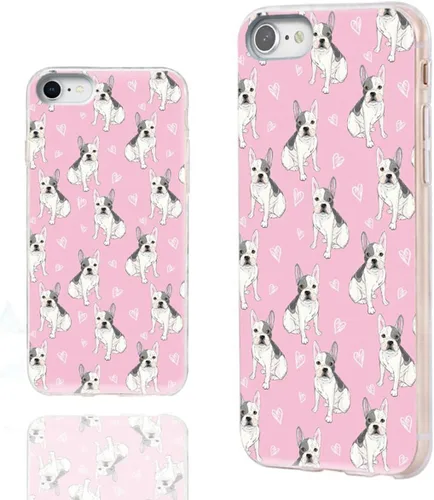 Vista 28 de Funda protectora delgada de goma TPU suave para iPhone SE 2022/2020/8/7/6S/6, funda protectora de goma TPU suave, lindo perro corgi de dibujos Un