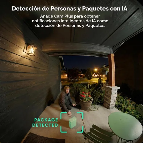 Vista 5 de Wyze Timbre de video con batería, cámara inalámbrica, 1536 x 1536 HD+ con visión nocturna a color, audio de 2 vías, vista 1:1 de cabeza a pies