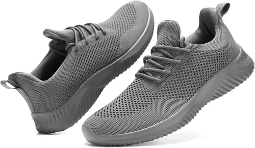 Vista 4 de Zapatos de tenis sin cordones para hombre, ligeros, transpirables, informales, suela suave, malla para el trabajo, gimnasio, tenis