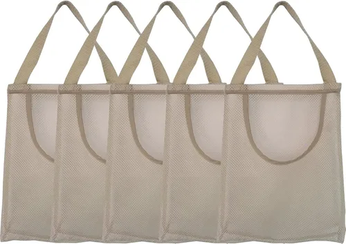 Vista 3 de Bolsas de almacenamiento de malla colgantes Bolsas reutilizables de productos netos para papas cebollas