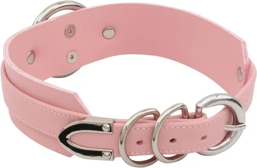 Vista 2 de Lookook - Collar de gargantilla de cuero sintético con anillo en O de moda para mujer