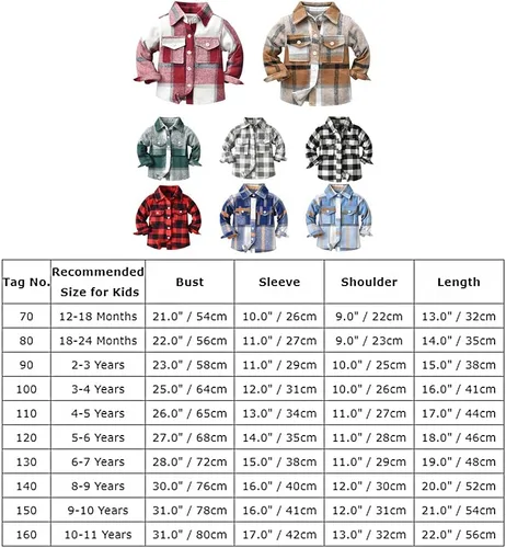 Vista 2 de Chaqueta a cuadros de manga larga con botones para bebés, niños y niñas, trajes de Navidad para otoño e invierno
