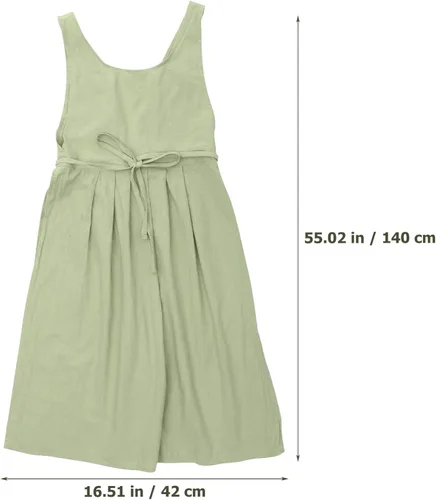 Vista 9 de FOMIYES Vestido de delantal de cocina, delantal para hornear verde, Pinafore Cafetería, Tienda de jardinería para mujeres y niñas
