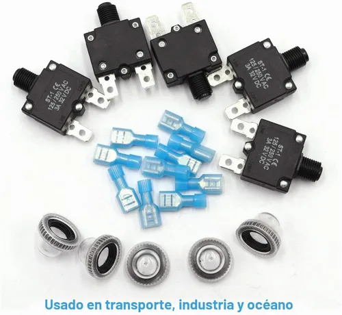 Vista 5 de mxuteuk 5 interruptores automáticos de 3 amperios con botón de reinicio manual de 125/250 V CA 32 V CC, interruptor protector de sobrecarga