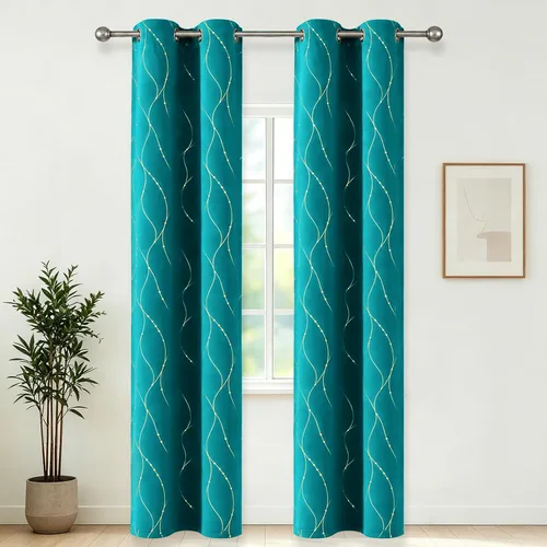 Vista 78 de BUHUA - Paneles de cortina opacas para sala de estar, cortinas con aislamiento térmico, cortinas de ventana para dormitorio, 72 pulgadas de largo