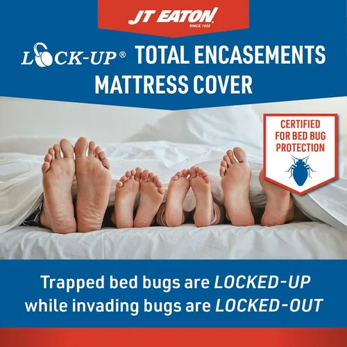 Vista 3 de Funda de colchón estándar Lock-Up Queen – Impermeable, protector a prueba de insectos y ácaros del polvo – Funda de colchón duradera y fácil