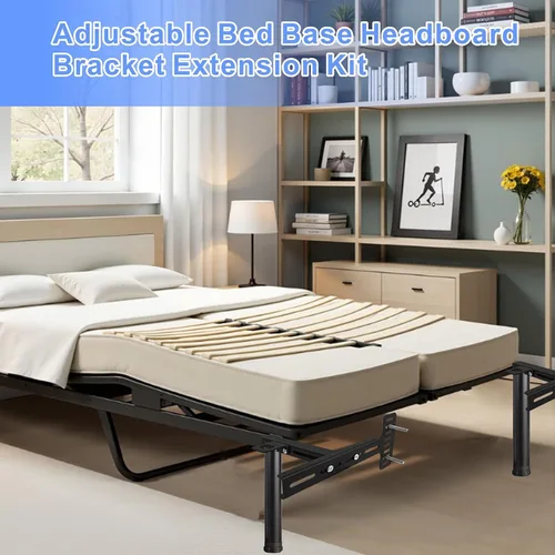 Vista 3 de Soportes de cabecera ajustables, kit de soporte universal para cabecera para marco de cama de metal, kit de extensión de tabla de pie de cama