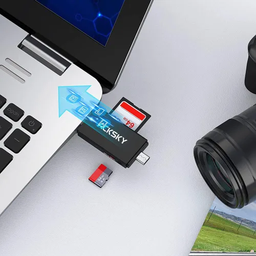 Vista 7 de Lector de tarjetas SD USB C y adaptador micro SD USB 3.0, lector de tarjetas de memoria de alta velocidad para SD/Micro SD/SDHC/SDXC/MMC, lector