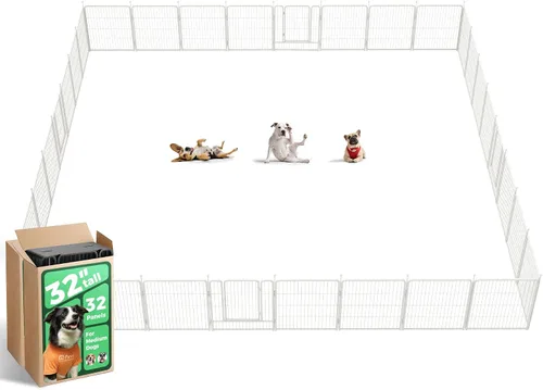 Vista 100 de FXW Rollick - Corralito para perros para patio, campamento con casa rodante, patentado, 24 pulgadas, 2 paneles Fácil instalación, resistente