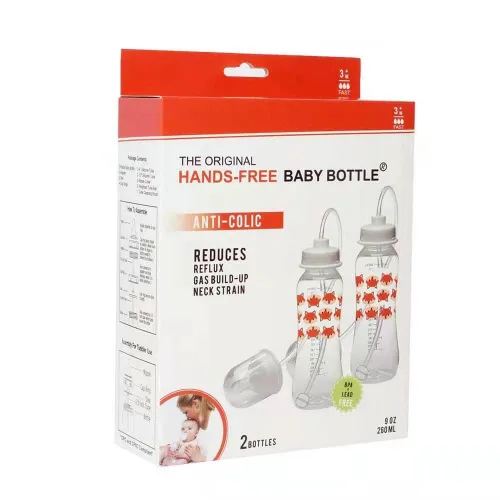 Vista 4 de Podee - Botella manos libres para bebé, sistema de alimentación anti-cólicos, Fox