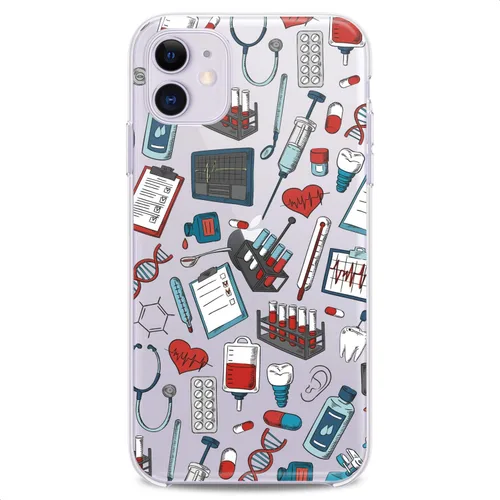 Vista 9 de Funda de TPU compatible con Apple iPhone 12 Mini 2020 Release 5.4 pulgadas, contraportada anatomía diseño de corazón, lindo estampado de órgano
