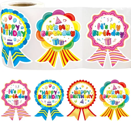 Vista 8 de Fancy Land Pegatinas de feliz cumpleaños para niños, regalos de cumpleaños