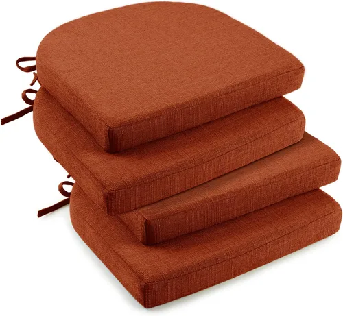 Vista 19 de downluxe Cojines para sillas de interior para sillas de comedor, almohadillas de espuma texturizada suaves y cómodas para sillas de cocina con lazos