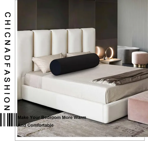 Vista 4 de Almohadas cilíndricas redondas de espuma viscoelástica, almohada cervical con funda de almohada, suave, cómoda y transpirable para dormir, silla