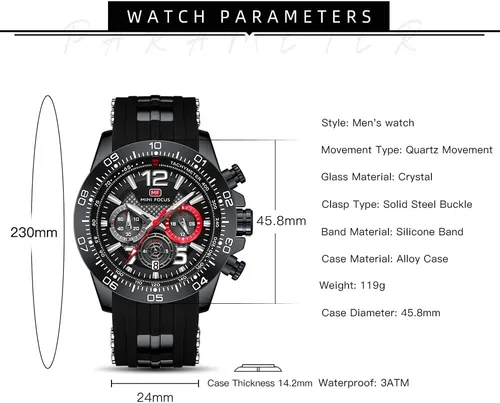 Vista 6 de AIMES Watch for Men Sport Military Waterproof Chronograph Mens Watches Analog Quartz Big Face Classic Stylish Fashion Casual Designer Business Work
