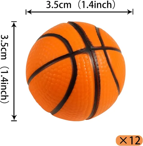 Vista 2 de Rsstarxi Paquete de 12 adornos 3D para cupcakes de baloncesto para decoración de tartas de baloncesto para temática deportiva, baby shower, fiesta