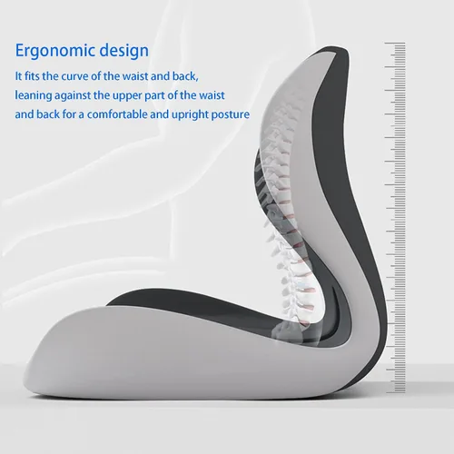 Vista 5 de Cojín de asiento en forma de L para estar sentado durante mucho tiempo, espuma viscoelástica, soporte ergonómico de respaldo para dolor de espalda
