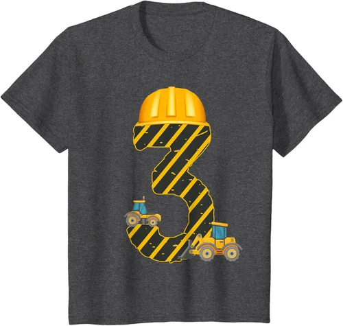 Vista 11 de Camiseta excavadora para niños de 3 años de edad, diseño de excavadora, Negro