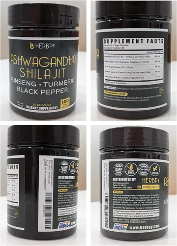 Vista 3 de Herbpy Paquete de suplemento de clavo 7 en 1 y Ashwagandha Shilajit 5 en 1
