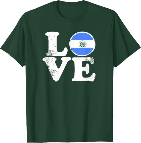 Vista 69 de Love El Salvador Flag tShirt Home Pride Distressed Tee T-Shirt