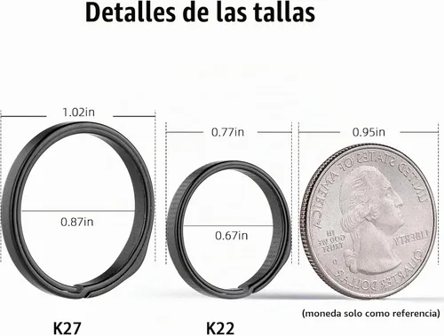 Vista 2 de TISUR Llaveros de titanio, anillos de llavero resistentes
