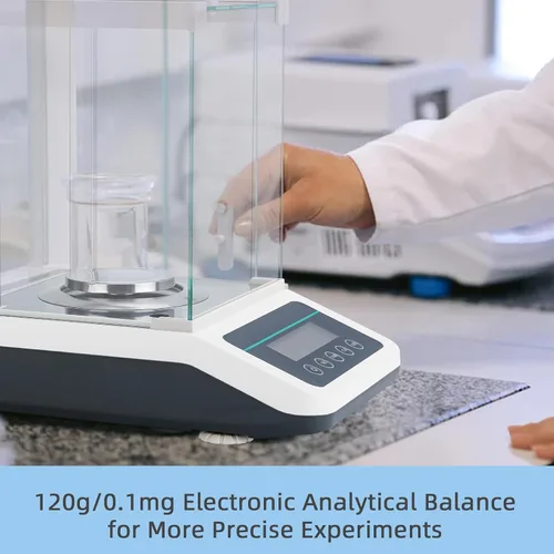 Vista 6 de Báscula de laboratorio de precisión de 0.00 oz, balanza analítica, balanza electrónica de laboratorio con pesos digitales e interfaz RS232