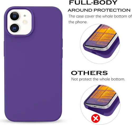 Vista 7 de DOMAVER for iPhone 12/12 Pro Case Smooth Liquid Silicone Soft Gel Rubber Microfiber Lining Cushion Protective Cover Compatible with iPhone 12/12