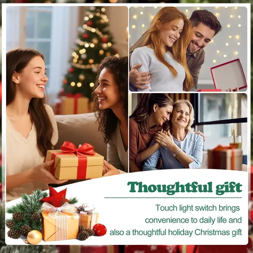 Vista 7 de Interruptor de Luz Táctil en Forma de Árbol de Navidad Decoración Colgante Enchufe Universal de 3 Pines Cable de 118.1 pulgadas Potencia Total 120V