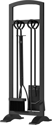 Vista 9 de Kingson Juego de herramientas ligeras de 5 piezas para chimenea: portátil, compacto y elegante kit de accesorios para hogueras