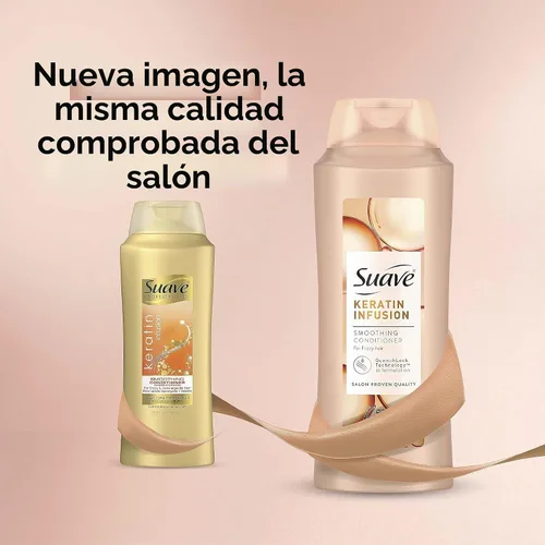 Vista 3 de Suave Professionals - Acondicionador alisador para cabello seco con infusión de queratina con control de encrespamiento de 48 horas, 28 onzas