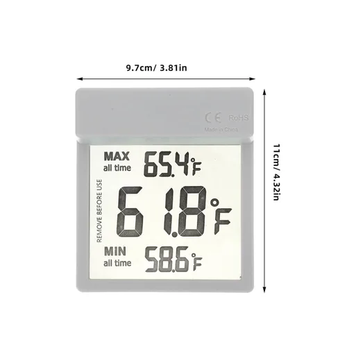 Vista 2 de DECHOUS LCD Fish Tank Thermometer with External Wire Large Screen, Dual Celsius Fahrenheit Display Water Temperature Gauge for Aquarium Fish