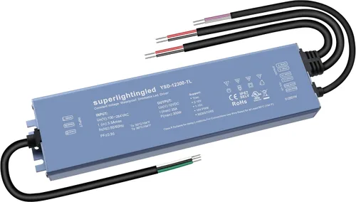 Vista 11 de 12 V CC 100 W con certificación UL 0-10 V y TRIAC regulable impermeable IP67 fuente de alimentación más delgada transformador de bajo voltaje de 110