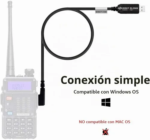 Vista 5 de MIRKIT Cable de programación USB modelo básico PL2303 Chip para radios portátiles Baofeng de dos vías: UV-5R, 5RA, 5R Plus, 5RE, bf F8HP, UV3R Plus