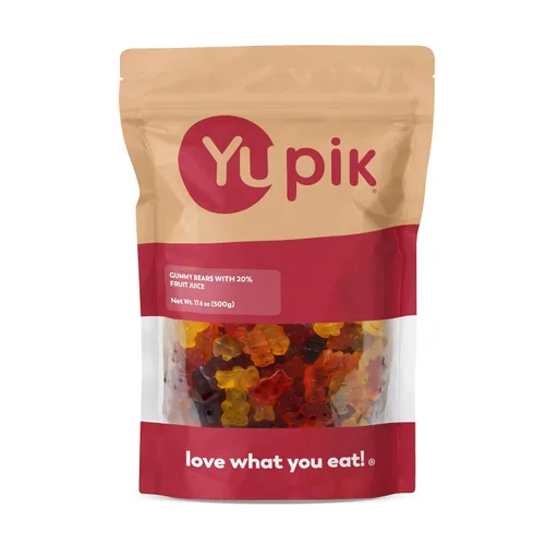 Vista 6 de Yupik Caramelos de cereza agria, 2.2 lb (35.2 oz), paquete de 6, bolas con sabor a cereza, dulces y ácidos, gomitas rojas masticables, dulces