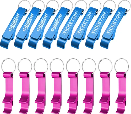 Vista 5 de 100 llaveros personalizados para abridor de botellas, llaveros personalizados para abridor de cerveza que pueden enfriar el llavero con logotipo