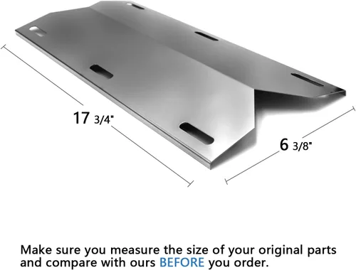Vista 2 de Hongso 17 3/4" placas de acero inoxidable, escudo térmico para parrilla Jenn Air 720-0336 720-0061-LP 720-0061 720-0511 720-0099, Nexgrill 720-0061