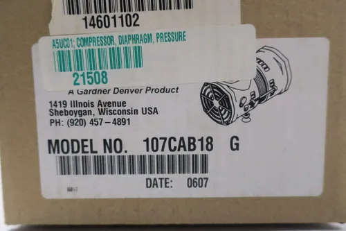 Vista 7 de Nuevo THOMAS 107CAB18 G Diafragma Compresor Bomba de Vacío 1/20HP D531671