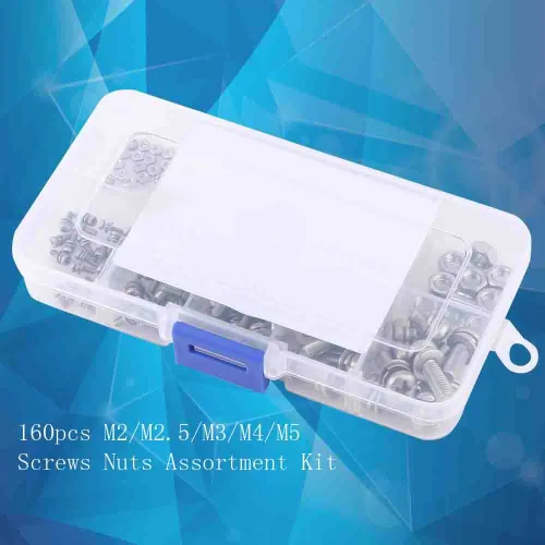 Vista 9 de Juego de tornillos y tuercas de acero inoxidable 304 tornillos de cabeza plana Kit surtido de tuercas M2 M2.5 M3 M4 M5